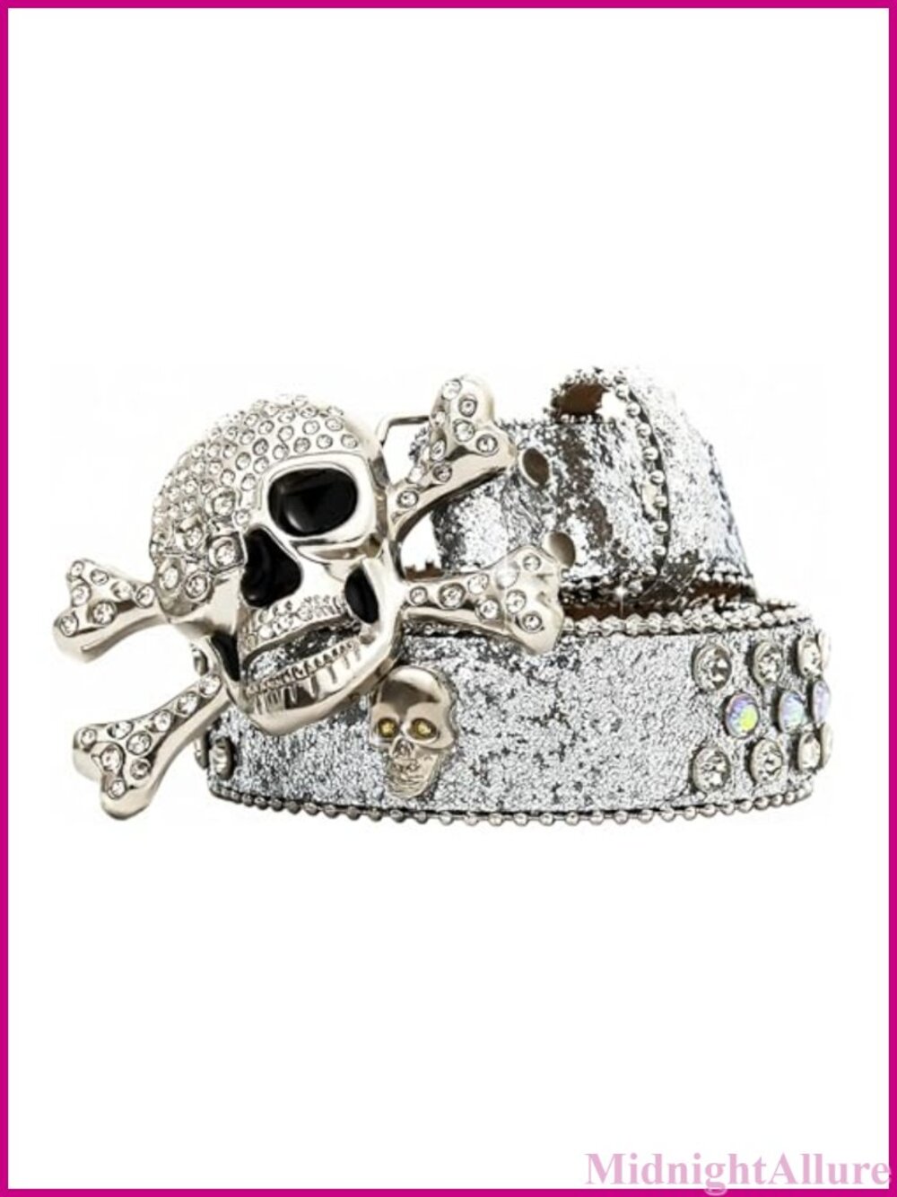 Western Skull Rhinestone Studded Belt Leather Cowgirl Bling